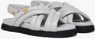 MCM Cross Sandals in Lamb Leather