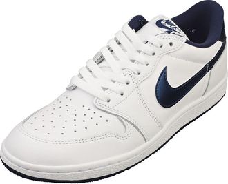 Nike Air Jordan 1 Low Mens Casual Trainers in White Navy - 8 UK
