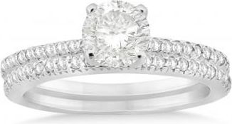 Allurez Diamond Accented Bridal Set Setting Platinum 0.39ct