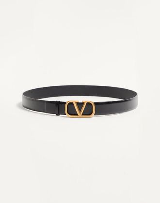 Valentino Garavani Cintura VLogo Signature In Vitello 30 Mm Uomo NERO 090