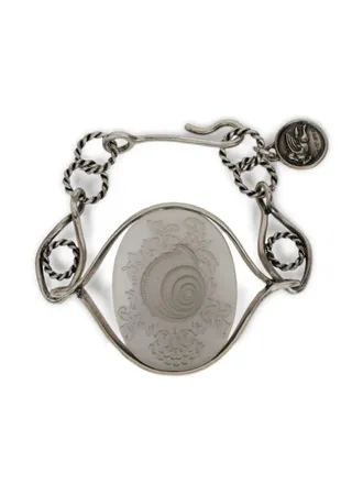 Etro cameo shell bracelet - women - Brass/Resin - One Size - Silver