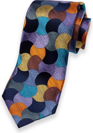 Paul Fredrick Geometric Woven Silk Tie