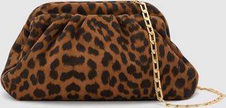 Reiss Animal Suede Pouch Clutch Bag
