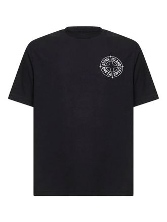 Stone Island T-shirt met logoprint - Zwart