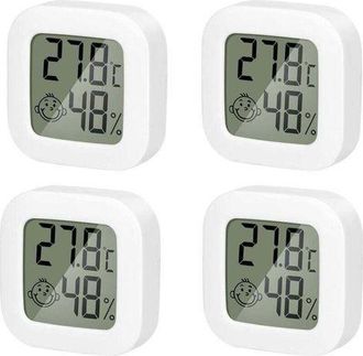 OEM Paquete De 4 Mini Term&oacute;metros Higr&oacute;metros De Interior De Alta Precisi&oacute;n Con Icono De Aire, C&oacute;modos Para La Cocina, La Habitaci&oacute;n Del Beb&eacute;, El Invernad
