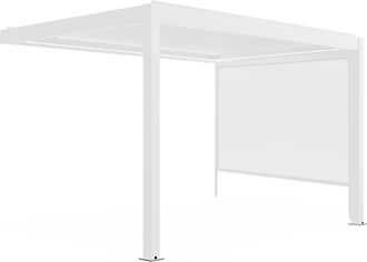 Oviala P&eacute;rgola bioclim&aacute;tica adosada, iluminada 3x4m y 1 toldo, motorizada
