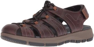 Clarks Mens Brixby Cove Fisherman Sandal, Dark Brown Leather, 9 UK
