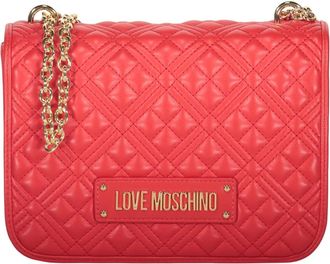 Love Moschino Elegante rode tas met gouden details - Dames - Schoudertassen - Rood - ONE Size - Tassen