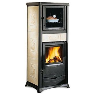 Nordica Estufa De Le&ntilde;a Rossella Plus Forno Evo Liberty Bordeaux - 9,1 Kw - La Nordica - Elegancia Y Funcionalidad Para Espacios Amplios
