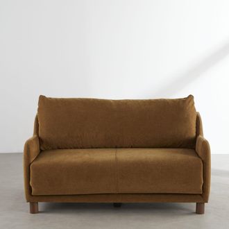 Maisons du monde Sof&aacute; cama desplegable de 2 plazas de tela color bronce