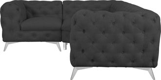 HOME AFFAIRE Chesterfield-Sofa »Ecksofa GLYNIS L-Form mit Wellenunterfederung, Masse B/T/H 264/204/75cm« aufwändige Knopfheftung, moderne Chesterfield Optik, Fussf