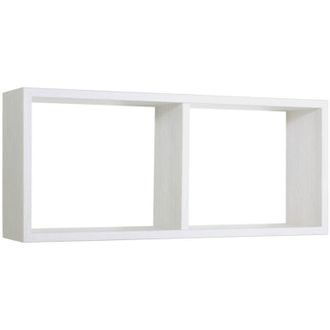 OEM Estante Rectangular De Pared 2 Compartimentos Mod. Morgana Roble Blanqueado