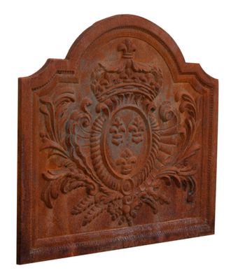 Biscottini International Biscottini - Placa De Hierro Fundido Front&oacute;n Con Emblema Para Chimenea Panel Para Chimenea Parachispas Rejilla De Protecci&oacute;n Salva Pared