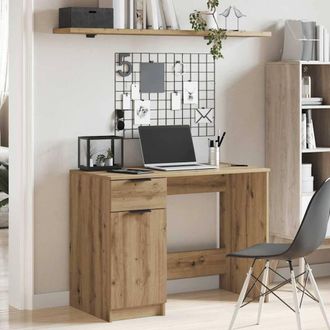 Berkfield Home Decorative Desk Artisan Oak 100x50x75 cm Engineered Wood in Brown | Size: 100 x 50 x 75 cm