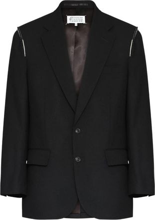 Maison Margiela Wollen single-breasted blazer - Heren - Business blazers - Zwart - M - Wol - Kostuums