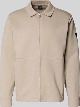 Boss Orange by Hugo Boss BOSS Orange Regular Fit Sweatjacke aus Baumwoll-Mix Modell PE_TWIST in Sand, Gr&ouml;&szlig;e XXXL