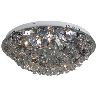 Netlighting Nano Glass & Crystal Ceiling Light Aluminum in Silver