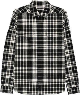 Rick Owens Camicia a quadri in flanella - Nero