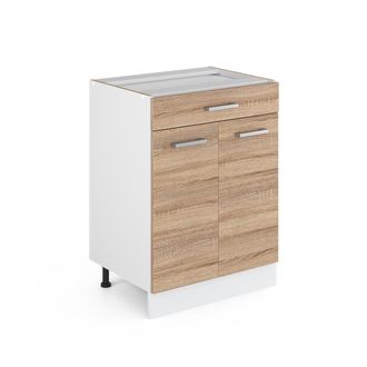 Vicco Mueble Bajo Universal R-line, Sonoma, 60 Cm Con Cajones, Sin Encimera