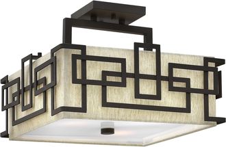 Netlighting Lanza 3 Light Semi Flush Ceiling Light Oil Rubbed Bronze E27
