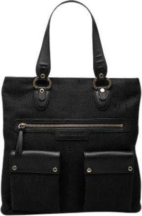 Bulgari Pre-owned Vintage Canvas Tote - Dames - Vintage Shopper - Zwart - ONE Size - Leer - Vintage