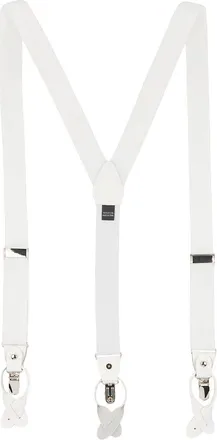 Brooklyn Brigade Mens Solid Web Adjustable Suspenders in White at Nordstrom