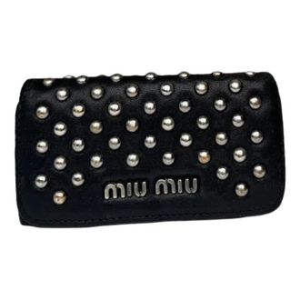 Miu Miu Pre-owned Leather Wallet - Dames - Vintage Accessoires - Zwart - ONE Size - Leer - Vintage