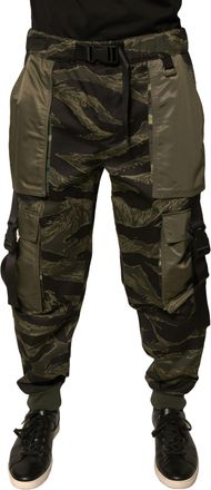 Dolce & Gabbana Green Cotton Jogger Cargo Mens Pants