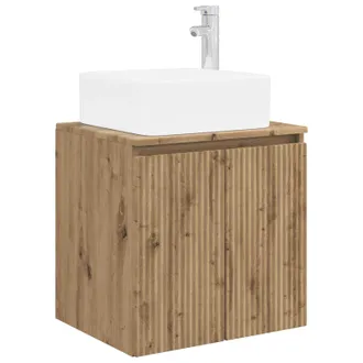 vidaXL Vanidad Con Lavabo De Pared Roble Artisan 49,5 X 41 X 63 Cm Vidaxl