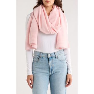 Nordstrom Cashmere Rib Scarf in Pink Tulip at Nordstrom Rack