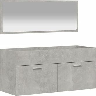vidaXL Armario de baño con espejo madera de ingeniería gris hormigón Vidaxl