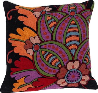 Parkland Collection Hand-Embroidered Siacca Accent Pillow in Black at Nordstrom Rack