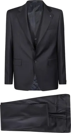 Tagliatore Navy Blue Notched Lapel Suit