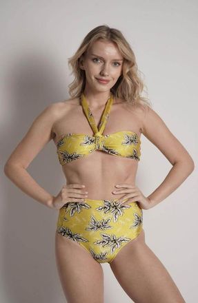 Sauipe Swimwear Bianca High Waisted Bikini Bottom in Yellow at Nordstrom, Size Medium