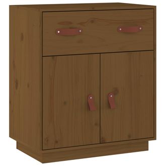 vidaXL Aparador De Madera Maciza De Pino Marr&oacute;n Miel 65,5x40x75 Cm Vidaxl