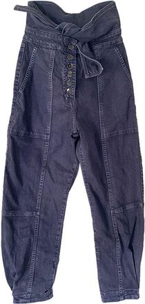 Ulla Johnson Dark denim Briar paperbag waist jeans Size 27/69