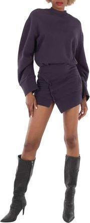 The Attico Ivory Mini Sweater Dress In Dark Violet Fade