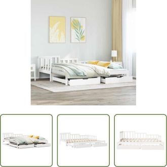 vidaXL Divano letto - Letto Estraibile con Cassetti senza Materasso Bianco 90x190 cm