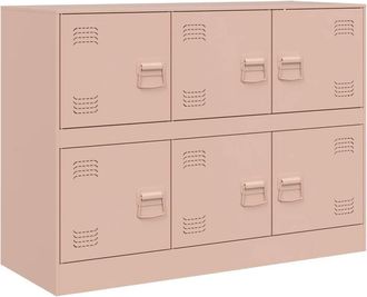 Berkfield Home Sideboard Pink 99x39x73 cm Steel | Size: 99 x 39 x 73 cm