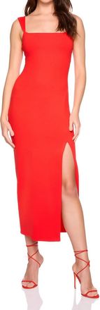 Susana Monaco Angle Strap Slit Dress In Flame