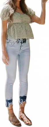 Flying Monkey Mid Rise Acid Wash Crop Skinny Jeans In Au Au Privave