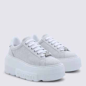 Casadei Linen-Blend Low-Top Sneaker - Beige