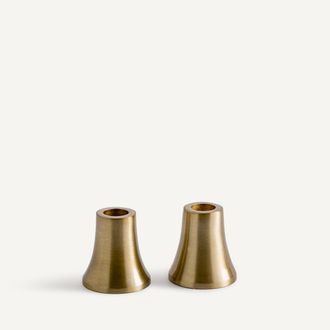 AM.PM Set van 2 omkeerbare messing kandelaars, Mouro