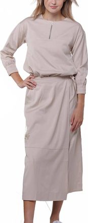 Lilac Half Zip Top In Tan