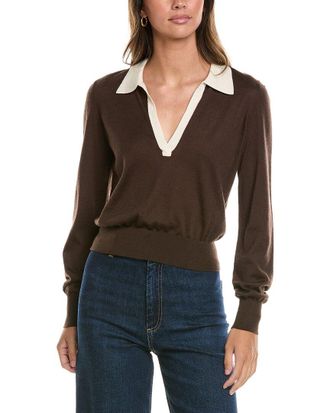 Frame Denim Frame Denim The Two Tone Cashmere & Silk-Blend Polo Sweater