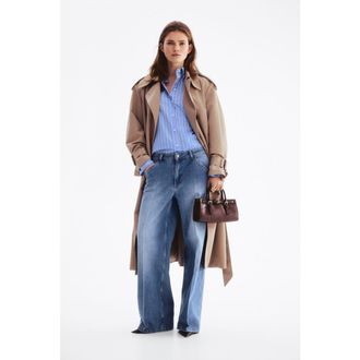 H&M Crease-leg Jeans in Denim Blue at Nordstrom, Size 10