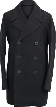 Rick Owens Double-Breasted Peacoat in Black Wool