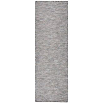 vidaXL Alfombra De Exterior De Tejido Plano Marr&oacute;n Y Azul 80x250 Cm Vidaxl