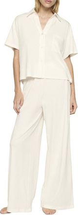 Eberjey Pima Cotton Short Sleeve Pajamas in Ivory at Nordstrom, Size X-Large