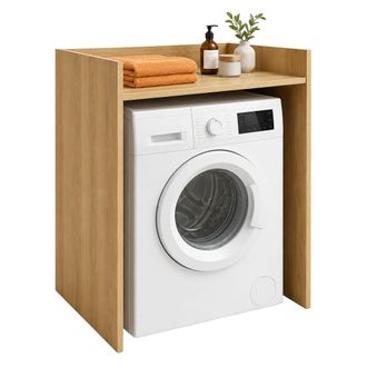 Relaxdays Relaxdays Mueble Sobre Lavadora Y Secadora, Estanter&iacute;a Superior, Al X An X Fon: 97 X 66 X 61 Cm, Marr&oacute;n Claro En Madera